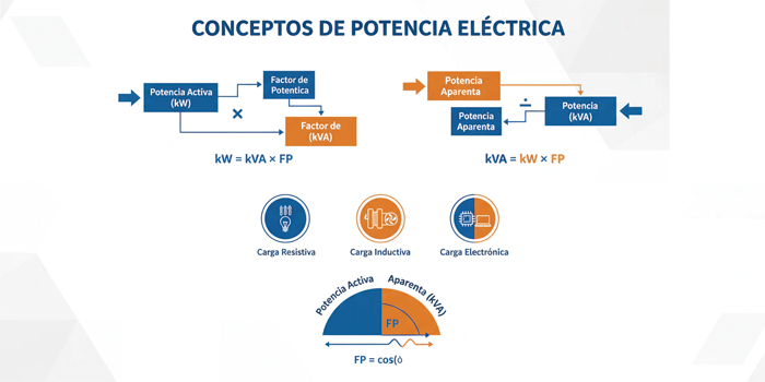 ¿Cuál es la diferencia entre kW y kVA?