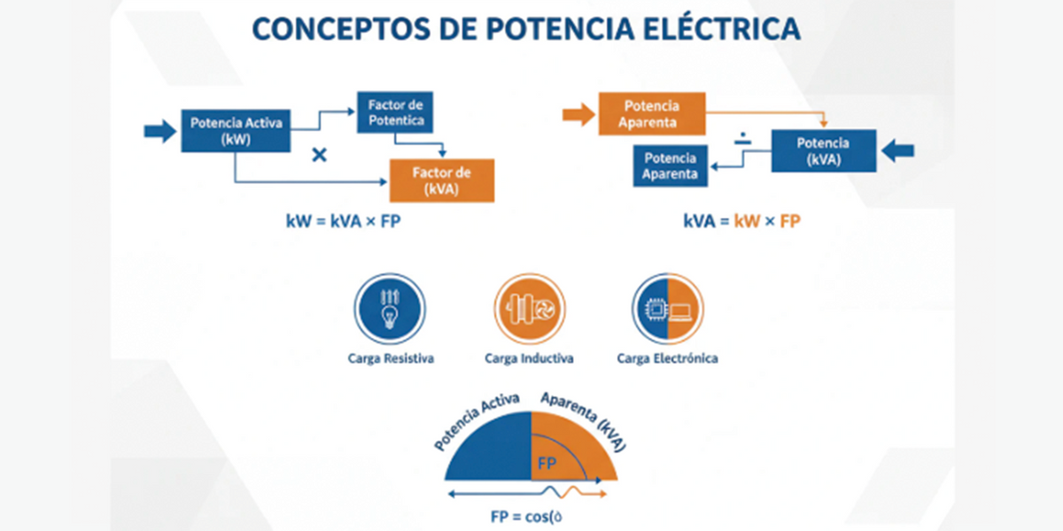Qual é a diferença entre kW e kVA?
