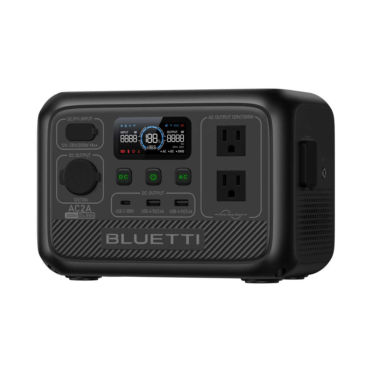 BLUETTI AC2A Estación de energía portátil | 300 W 204 Wh