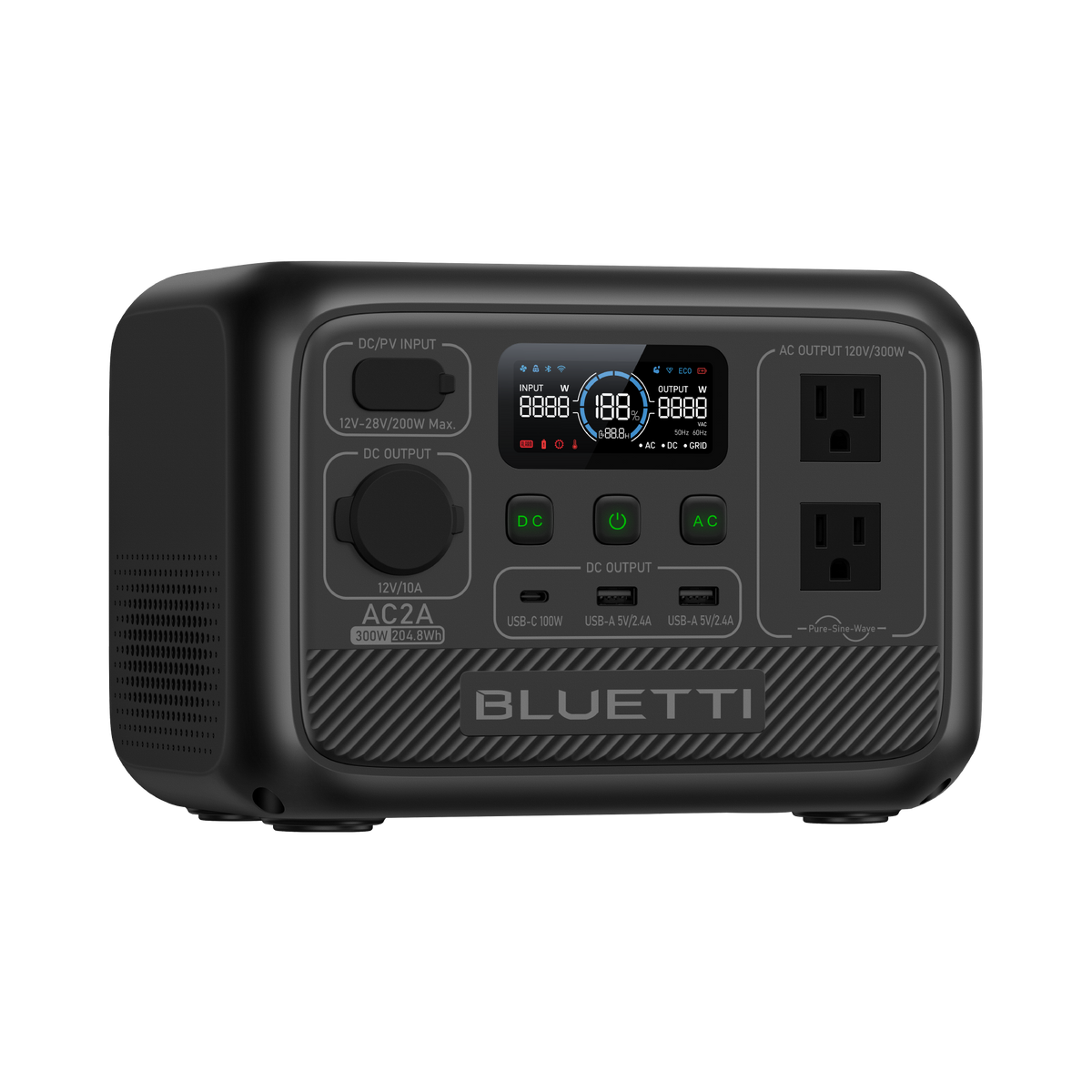 BLUETTI AC2A Estación de energía portátil | 300 W 204 Wh